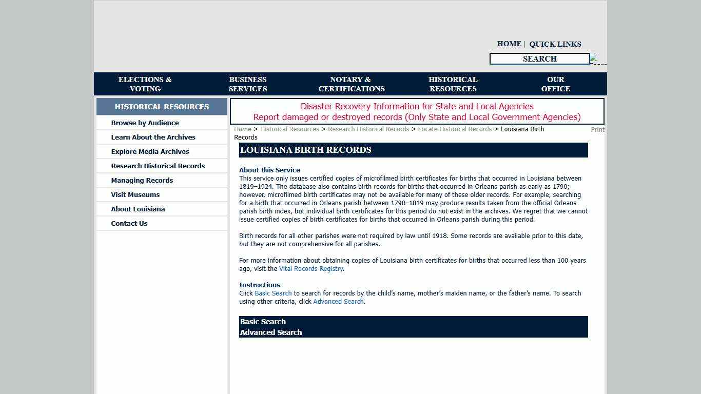 Louisiana Birth Records